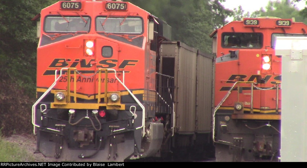 BNSF coal trains meet